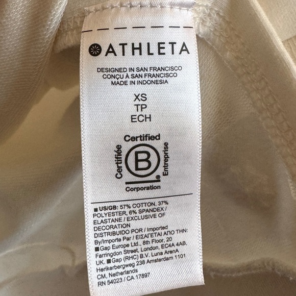 Athleta Retroterry V Neck Sweatshirt Tee in Magnolia White, Size XS - Picture 10 of 10